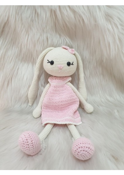 Amigurumi Organik Örgü Oyuncak Uzun Kulak Tavşan 1 Adet