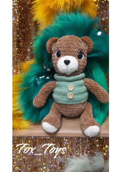 Elite Amigurumi El Yapımı Kafası ve Ayakları Oynar Ayıcık 1 Adet