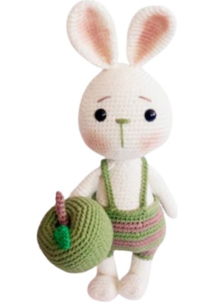 Yeşil Elma ve Tavşan Sunny Amigurumi Organik Oyuncak 1 Adet