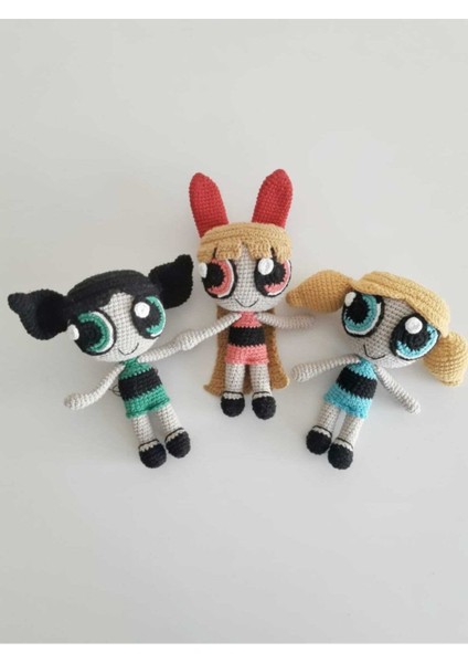 Powerpuff Girls Amigurumi Organik Oyuncak 1 Adet