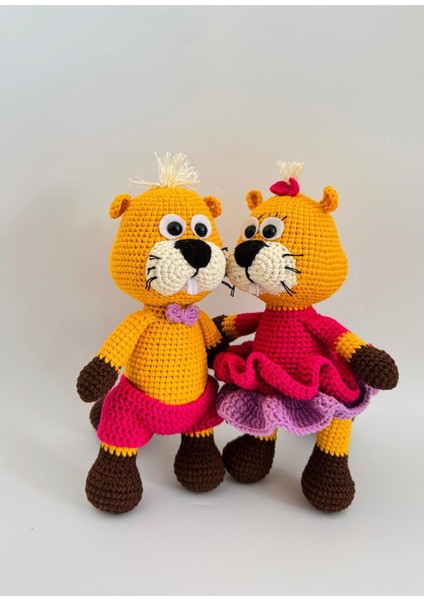Kunduz Takımı Amigurumi Organik Oyuncak 1 Adet