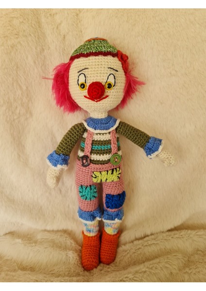 Amigurumi Örgü Çok Renkli Oyuncak Palyaço 1 Adet