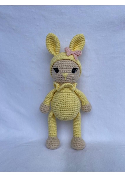 Amigurumi Yeni Doğan Bebek Doğum Günü Oyun ve Uyku Arkadaşı Tavşan 1 Adet