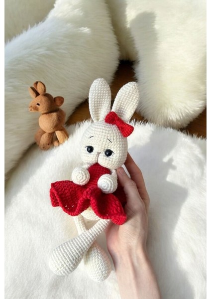 Amigurumi Oyuncak Tavşan Lena Kırmızı 1 Adet