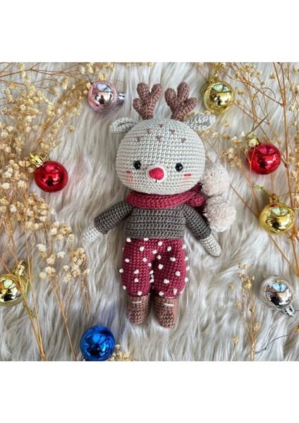 Amigurumi Christmas Geyik Oyuncak Yılbaşı 1 Adet indirimleri