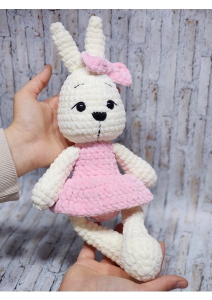 Elite Amigurumi Kadife Lena Tavsan - Organik Hediyelik Oyuncak 1 Adet
