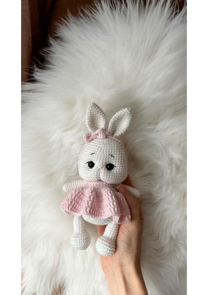 Amigurumi Oyuncak Tavşan Tombik Pembe 1 Adet