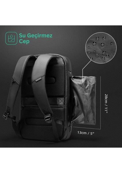 Odyssey Su Geçirmez 15.6" Laptop Uyumlu USB Şarj Girişli TSA Kilitli Sırt Çantası - Siyah indirimleri
