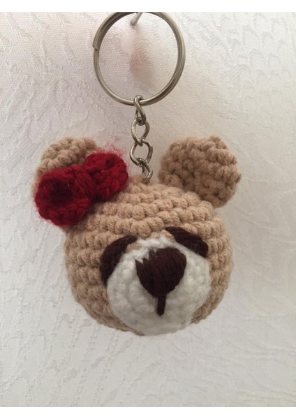 Maskot Ayıcık Amigurumi Organik Anahtarlık Oyuncak 1 Adet