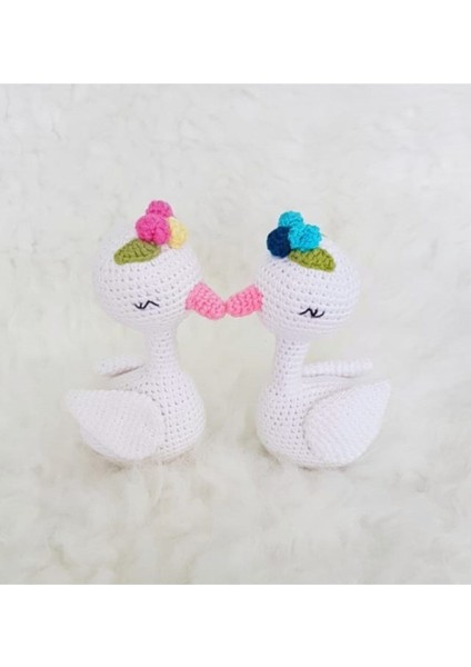 Sevimli Kuğular Amigurumi Organik Oyuncak 1 Adet