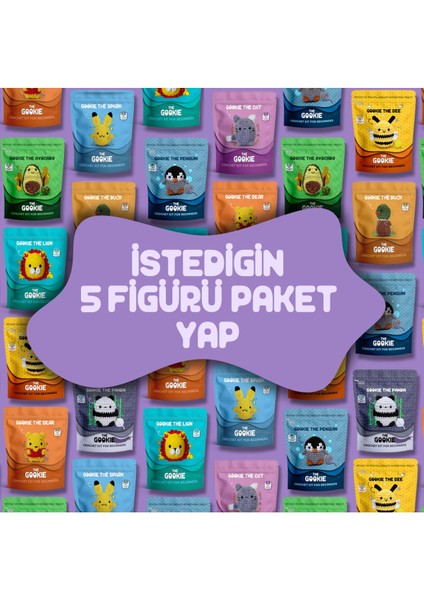 Beşli Paket Tığ Kiti, Amigurumi Örgü Seti 1 Adet modelleri