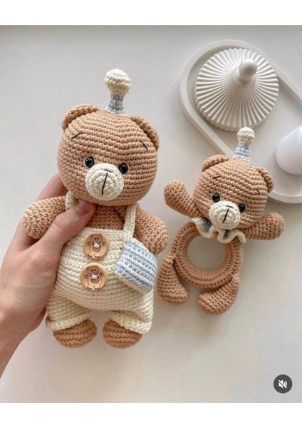 Elite Amigurumi 2li Oyuncak Cingirak Set - Hediyelik Organik Oyuncak 1 Adet