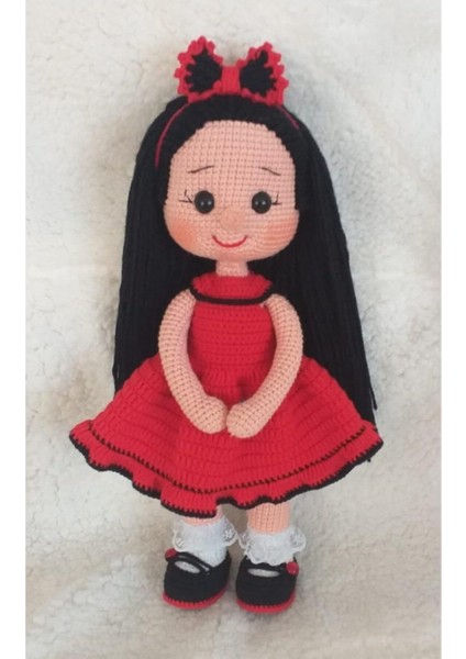 Kırmızı Siyah Fatoş Bebek Amigurumi Organik Oyuncak 1 Adet fiyatları
