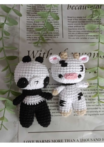 Amigurumi Organik Uyku Arkadaşı (Inek, Panda, Arı) 1 Adet