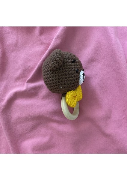 Elite Amigurumi El Emeği Çıngıraklı Diş Kaşıyıcı Ayıcık Figürlü 1 Adet