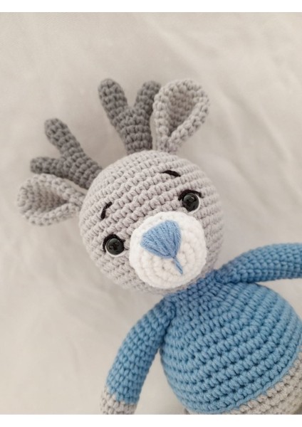 Amigurumi Sevimli Oturan Geyik 1 Adet