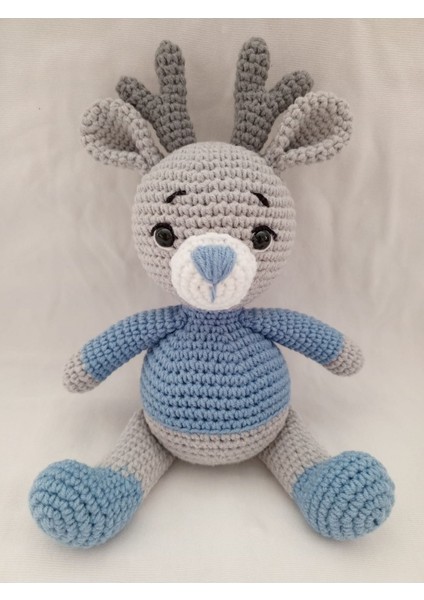 Amigurumi Sevimli Oturan Geyik 1 Adet