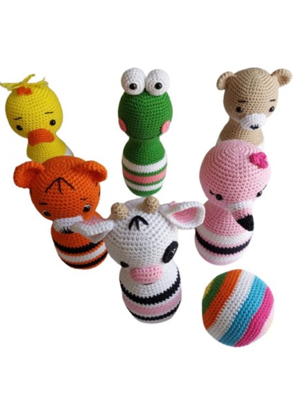 Neşeli Hayvanlar Bowling Takımı Amigurumi 1 Adet modelleri