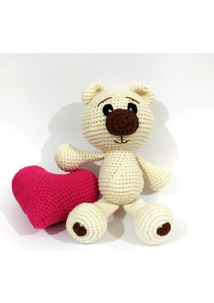 Kalpli Sevimli Ayıcık Amigurumi Organik Oyuncak 1 Adet