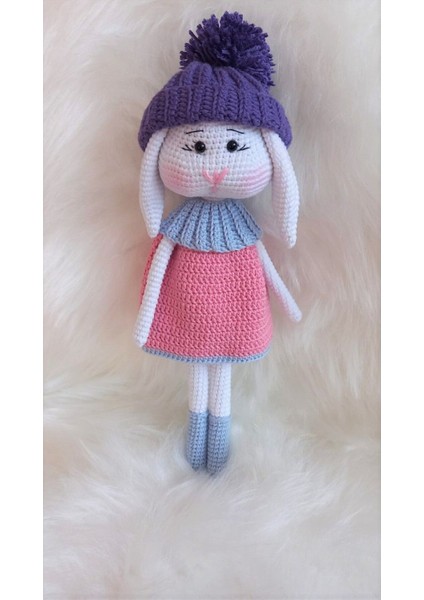 Tavşan Vilma Amigurumi Organik Örgü Oyuncak 1 Adet