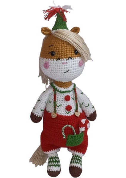 Yılbaşı Midillisi Amigurumi Organik Oyuncak 1 Adet