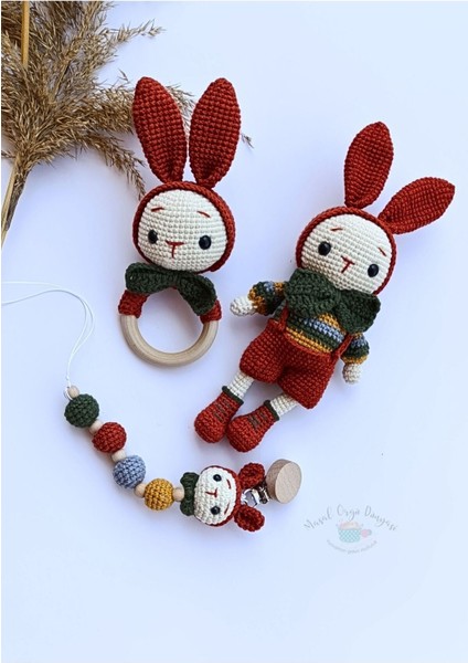 Amigurumi Harika Tavşanlar - Diş Kaşıyıcı ve Emzik Zinciri/askısı 1 Adet indirimleri