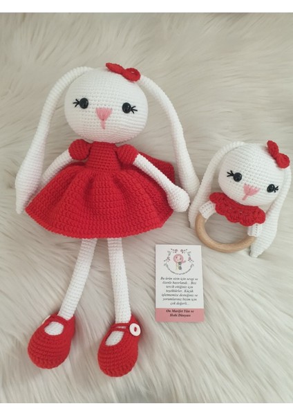 Amigurumi Organik Örgü Oyuncak Tavşan Set 1 Adet