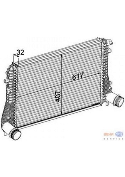 Turbo Radyatörü (Intercooler) Golf Vi-Jetta-Scirocco-Touran-Caddy-Octavia-A3-1.6-2.0 TDI(617X407X32) Dpmah