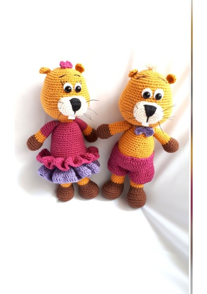 Bay ve Kunduz Amigurumi Organik Oyuncak 1 Adet