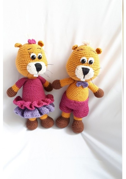 Bay ve Kunduz Amigurumi Organik Oyuncak 1 Adet modelleri