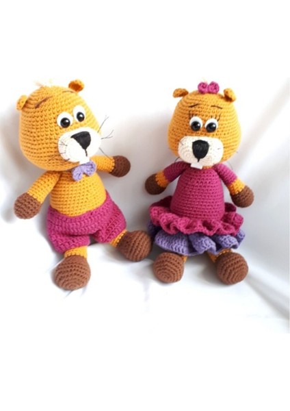Bay ve Kunduz Amigurumi Organik Oyuncak 1 Adet indirimleri