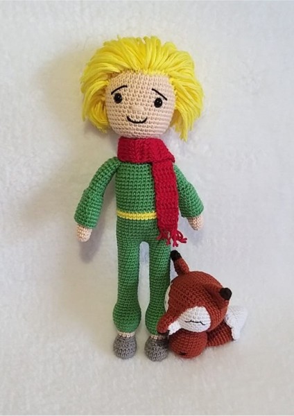 Küçük Prens ve Tilki Amigurumi Organik Oyuncak 1 Adet