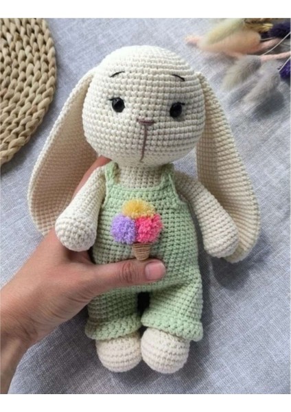 Elite Amigurumi Oyuncak Tavşan Tulumlu Uzun Kulak 1 Adet