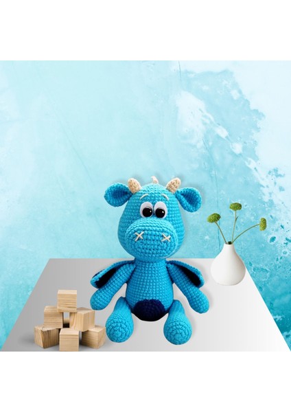 Amigurumi Mavi Ejderha Oyun Arkadaşı Uyku Arkadaşı 1 Adet fiyatları