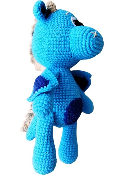 Amigurumi Mavi Ejderha Oyun Arkadaşı Uyku Arkadaşı 1 Adet modelleri
