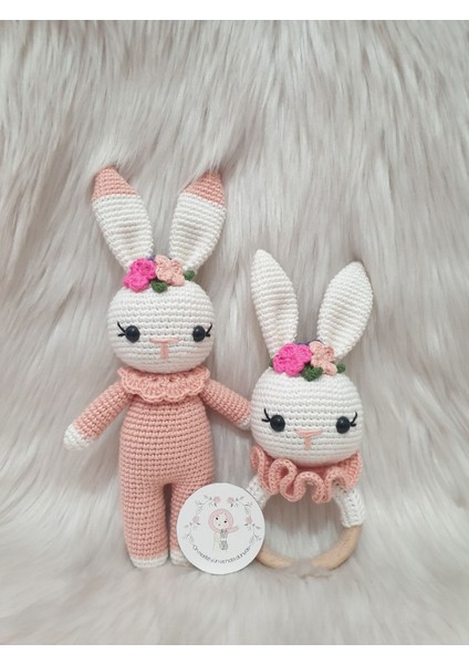 Amigurumi Örgü Oyuncak Uyku Arkadaşı Tavşan Set 1 Adet