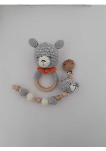 Elite Gri Ria Geyik Set - Amigurumi Set - Amigurumi Oyuncak 1 Adet