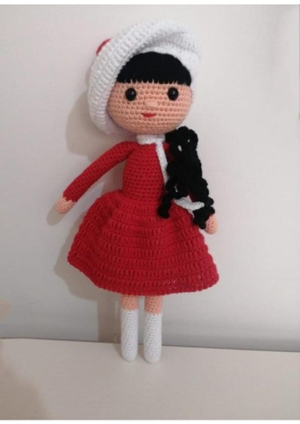 Kırmızı Beyaz Güz Bebek Amigurumi Organik Oyuncak 1 Adet