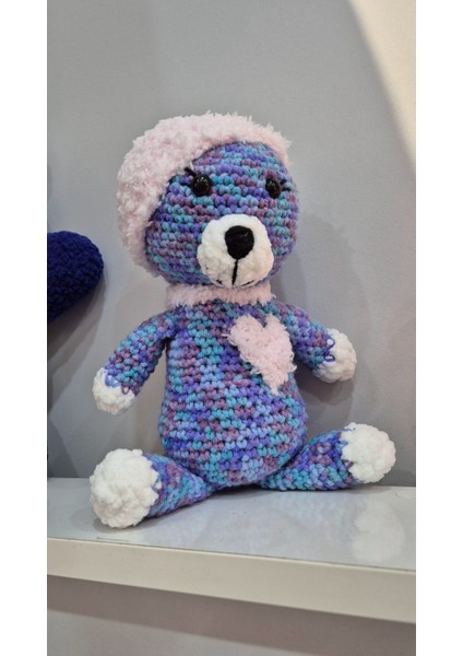 Elite Amigurumi Renkli Ayi Örme Pelus Organik Oyuncak Cocuk Uyku Arkadaşı 1 Adet