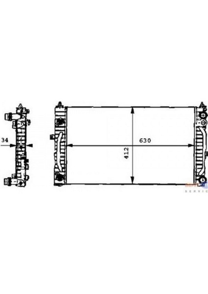 Radyatör Passat (96-00) A4 (95-01)A6 (00-05) (Adp-Ahl-Ana-Arm) (AC+KLİMASIZ+MEK+OTOM)(630X412X34) Dpmah