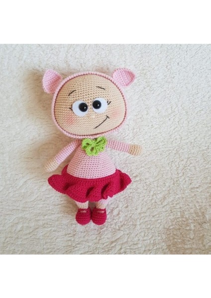 Pig Kostümlü Bonnie Amigurumi Organik Oyuncak 1 Adet