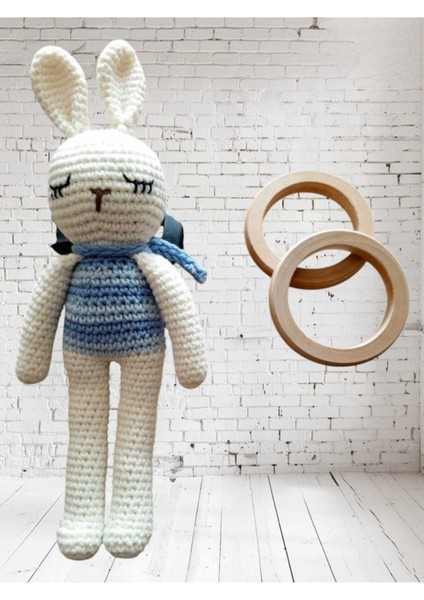 Elite Yenidoğan Organik Amigurumi Oyuncak Tavşan Uyku Arkadaşı 25 cm 1 Adet