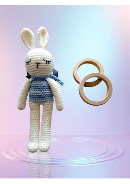 Elite Yenidoğan Organik Amigurumi Oyuncak Tavşan Uyku Arkadaşı 25 cm 1 Adet