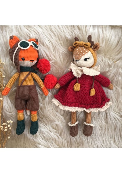 Amigurumi Geyik Tilki Noel Ekibi 1 Adet