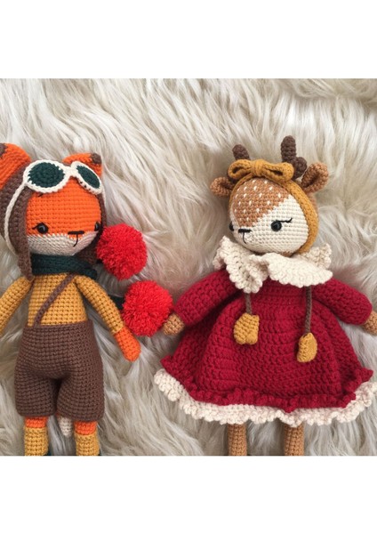 Amigurumi Geyik Tilki Noel Ekibi 1 Adet modelleri