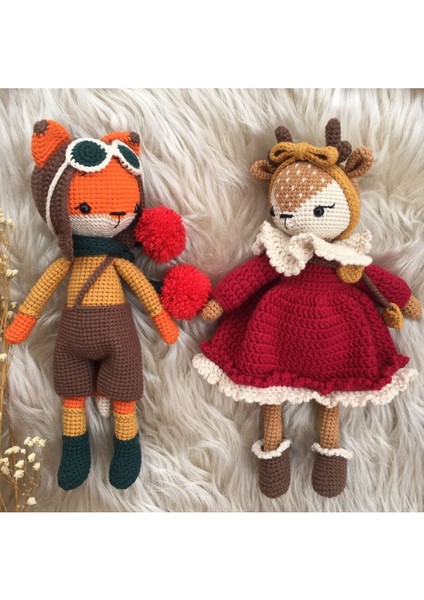 Amigurumi Geyik Tilki Noel Ekibi 1 Adet indirimleri