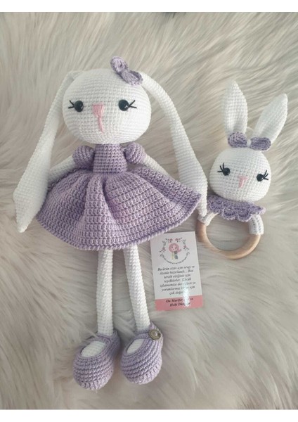 Amigurumi Organik Örgü Oyuncak Tavşan Set 1 Adet