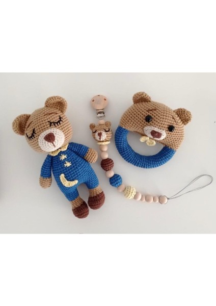 Iyi Geceler Ayıcık Set Amigurumi Organik Oyuncak 1 Adet