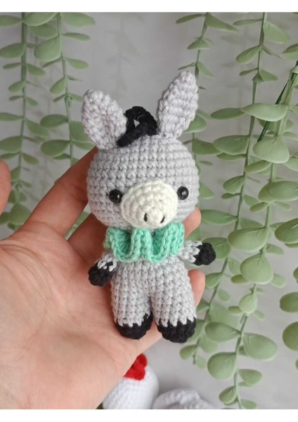 Amigurumi Organik Örgü Hayvan Oyuncak 5'li Uyku Arkadaşı (Ayıcık, Kedi, Tavşan, Lama, Maymun) 1 Adet