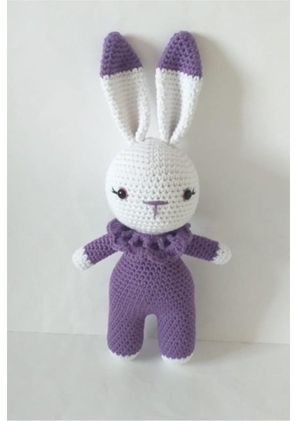 Mor Miniş Tavşan Amigurumi Organik Oyuncak 1 Adet